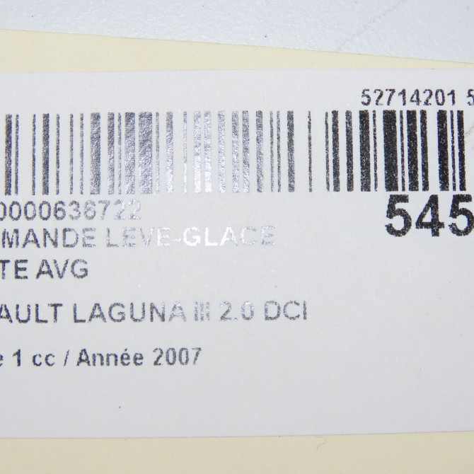 Commande lève-glace porte avant gauche occasion RENAULT LAGUNA III Phase 1 10-2007->10-2010 2.0 DCI 150ch 809610006R 5