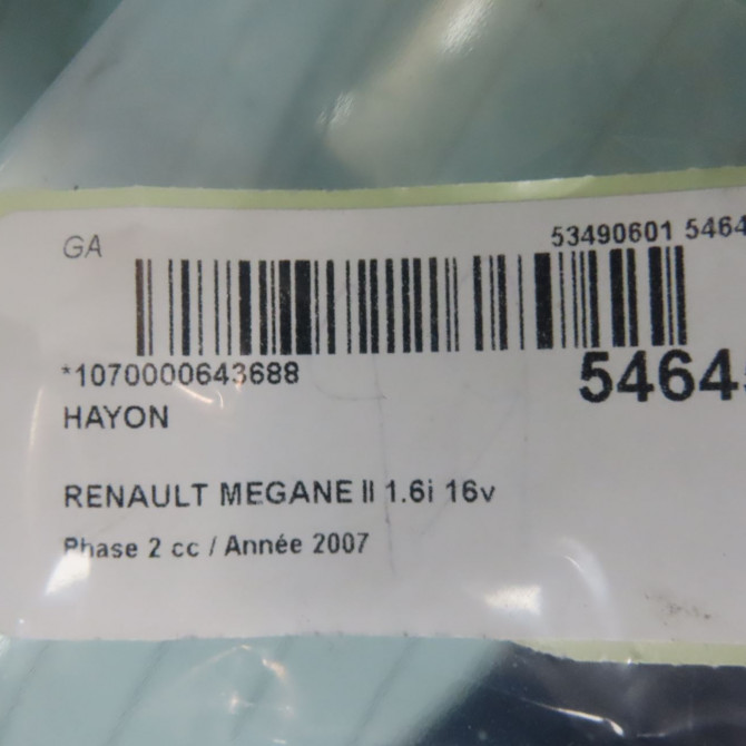 Hayon occasion RENAULT MEGANE II Phase 2 01-2006->06-2009 1.6i 16v 110ch 7751473705 6