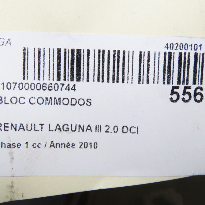 Bloc commodos occasion RENAULT LAGUNA III Phase 1 10-2007->10-2010 2.0 DCI 130ch 255670015R 7
