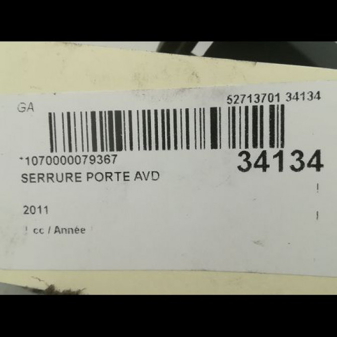 Serrure porte avd occasion RENAULT TRAFIC II Phase 2 08-2006->... 2.0 DCI 115ch 8200042171 5