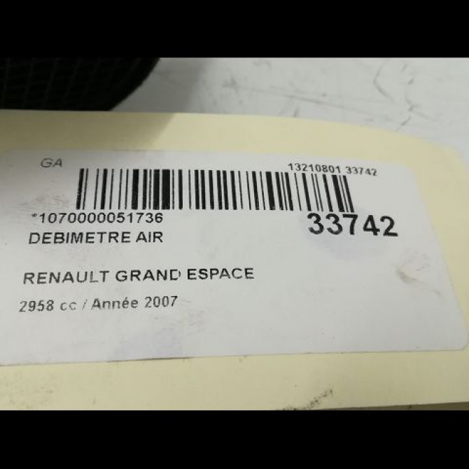 Debimetre air occasion RENAULT ESPACE IV Phase 1 09-2002->03-2006 3.0 DCI 8200312227 6