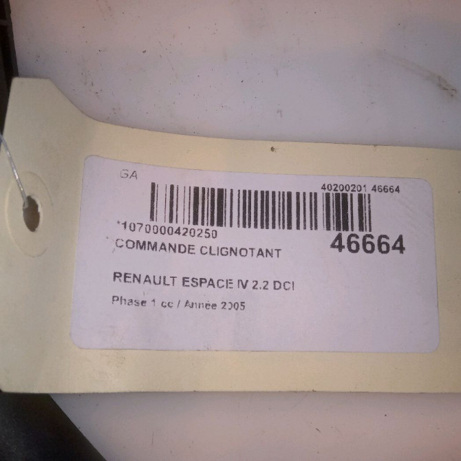 Commande clignotant occasion RENAULT ESPACE IV Phase 1 09-2002->03-2006 2.2 DCI 8200110132 5