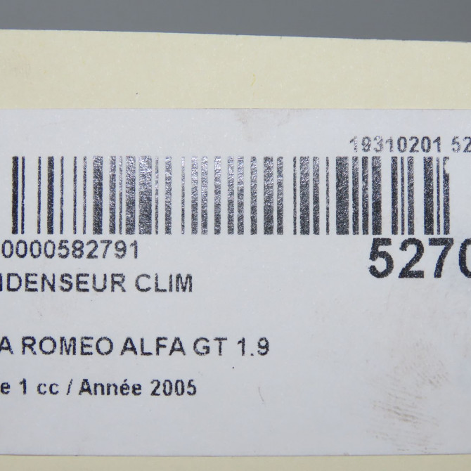Condenseur clim occasion ALFA ROMEO ALFA GT Phase 1 03-2004->12-2010 1.9 JTDm 150ch 50506568 4