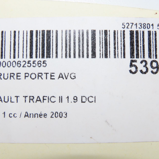 Serrure porte avg occasion RENAULT TRAFIC II Phase 1 10-2001->08-2006 1.9 DCI 8v 80ch 8200008246 7