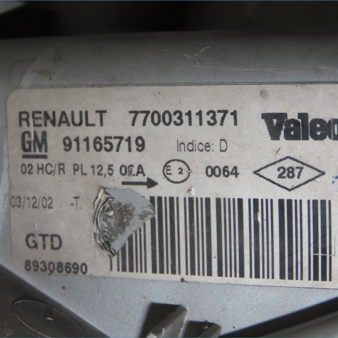 Phare gauche occasion RENAULT TRAFIC II Phase 1 10-2001->08-2006 1.9 DCI 8v 80ch 7700311371 4