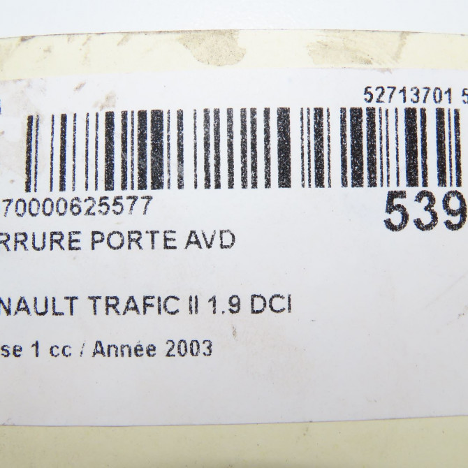 Serrure porte avd occasion RENAULT TRAFIC II Phase 1 10-2001->08-2006 1.9 DCI 8v 80ch 8200042171 7