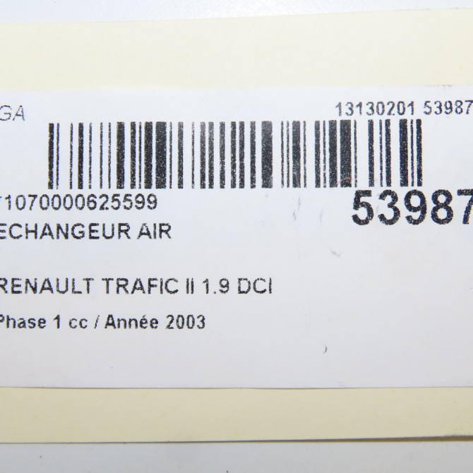 Echangeur air occasion RENAULT TRAFIC II Phase 1 10-2001->08-2006 1.9 DCI 8v 80ch 7700312903 4