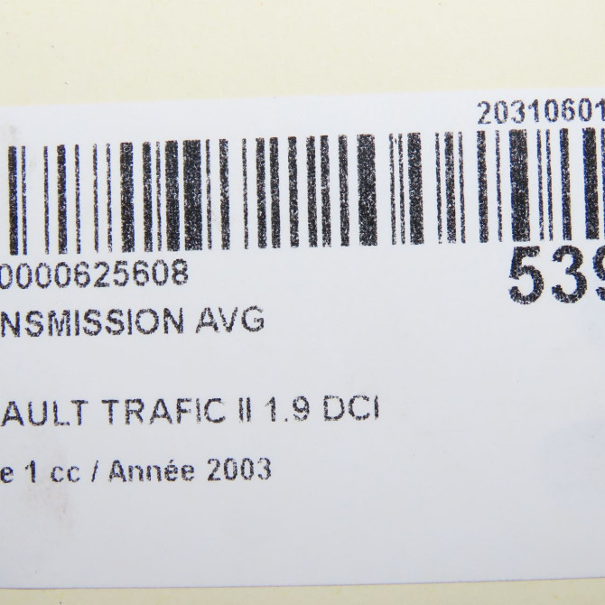 Transmission avant gauche occasion RENAULT TRAFIC II Phase 1 10-2001->08-2006 1.9 DCI 8v 80ch 391018828R 5
