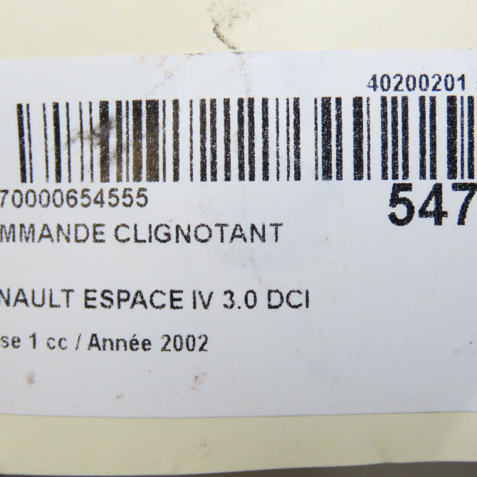 Commande clignotant occasion RENAULT ESPACE IV Phase 1 09-2002->03-2006 3.0 DCI 8200110132 6