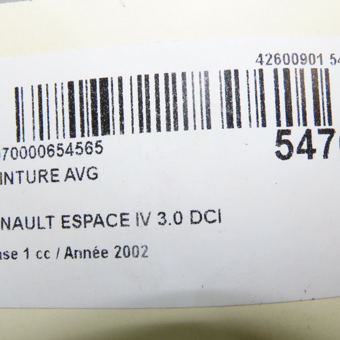 Ceinture avant gauche occasion RENAULT ESPACE IV Phase 1 09-2002->03-2006 3.0 DCI 8200576872 6