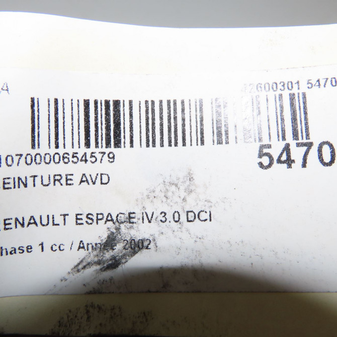 Ceinture avant droite occasion RENAULT ESPACE IV Phase 1 09-2002->03-2006 3.0 DCI 8200576875 6