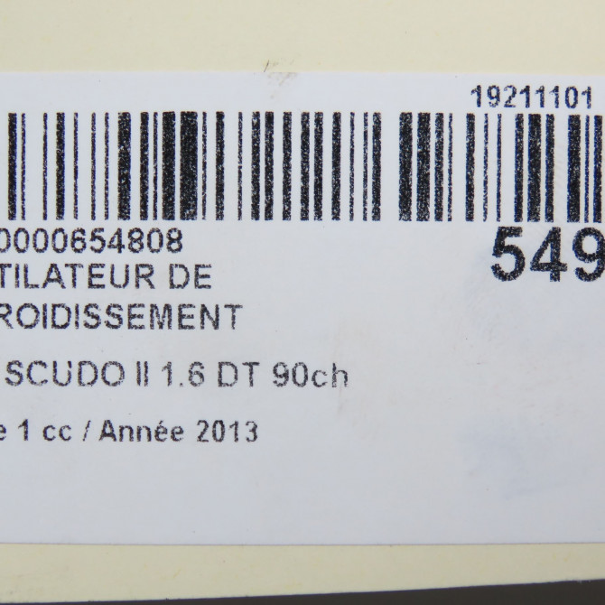 Ventilateur de refroidissement occasion FIAT SCUDO II Phase 1 04-2007->... 1.6 DT 90ch 7