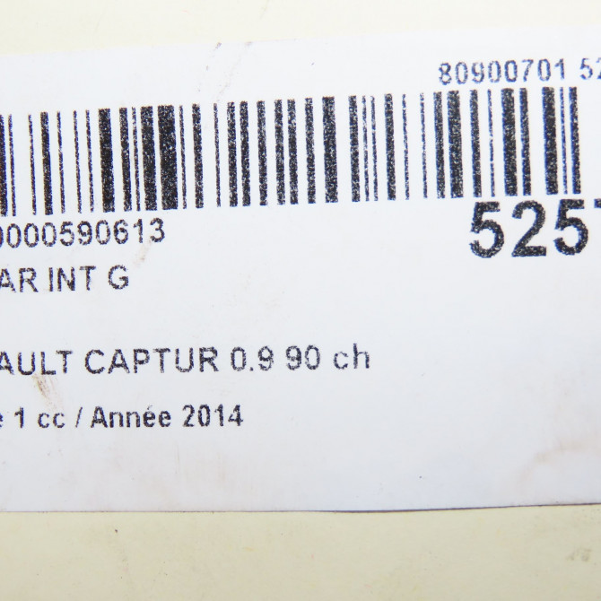 Feu arrière interieur gauche occasion RENAULT CAPTUR Phase 1 02-2013->... 0.9 90 ch 265554078R 5