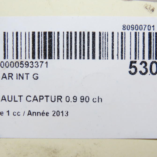 Feu arrière interieur gauche occasion RENAULT CAPTUR Phase 1 02-2013->... 0.9 90 ch 265554078R 5