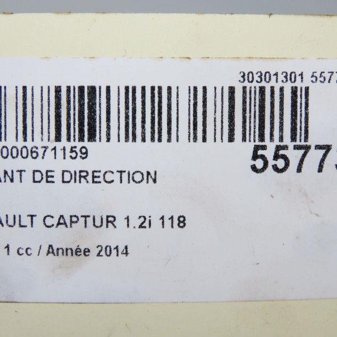 Volant de direction occasion RENAULT CAPTUR Phase 1 02-2013->... 1.2i 118 16V 484008001R 4