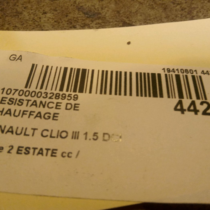 Resistance de chauffage occasion RENAULT CLIO III phase 2 ESTATE 03-2009->12-2014 1.5 DCI 85ch 4