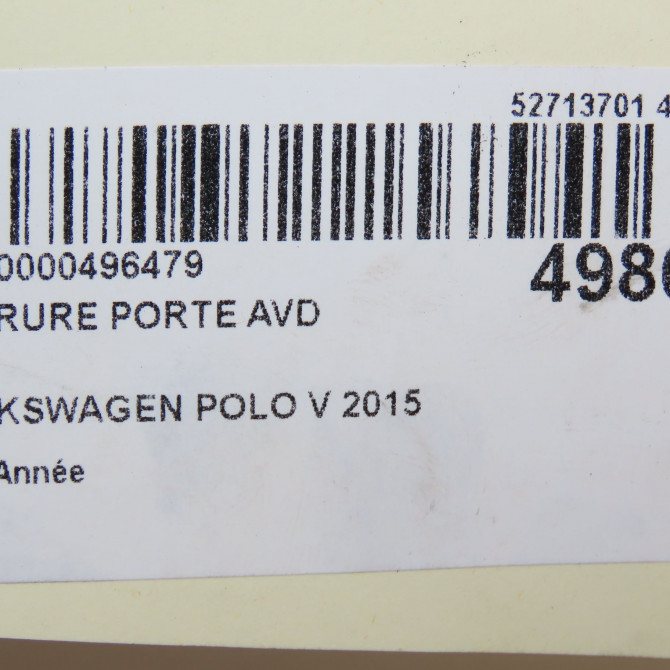 Serrure porte avd occasion VOLKSWAGEN POLO V 5K1837016J 6