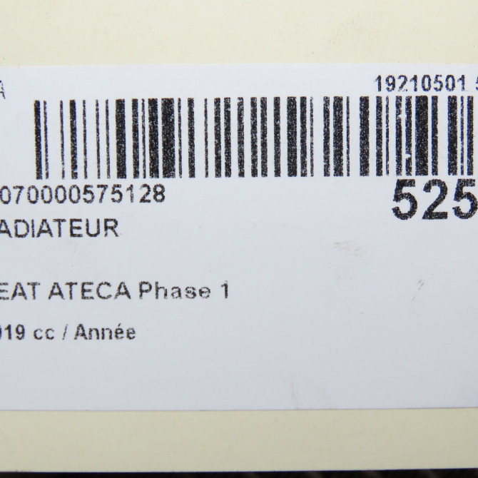 Radiateur occasion SEAT ATECA Phase 1 06-2016->... 5Q0121251EC 6