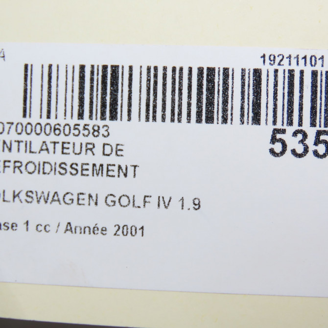 Ventilateur de refroidissement occasion VOLKSWAGEN GOLF IV GOLF IV Phase 1 1998-01-01->2005-06-30 1.9 TDI 150ch 1J0959455S 7
