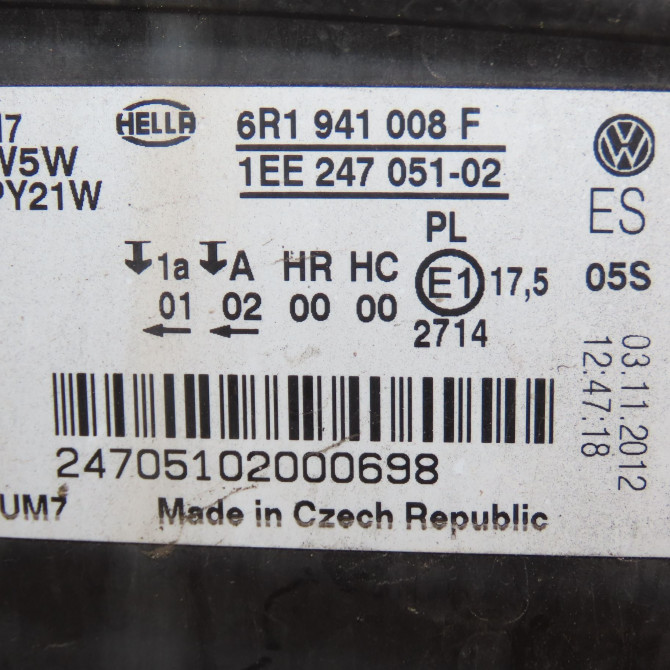 Phare droit occasion VOLKSWAGEN POLO V POLO V Phase 1 2009-09-01->2014-05-31 1.6 TDI 90ch 6R1941008F 4