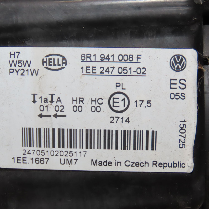 Phare droit occasion VOLKSWAGEN POLO V Phase 2 02-2014->... 6R1941008F 4