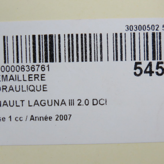 Cremaillere hydraulique occasion RENAULT LAGUNA III Phase 1 10-2007->10-2010 2.0 DCI 150ch 490010040R 6