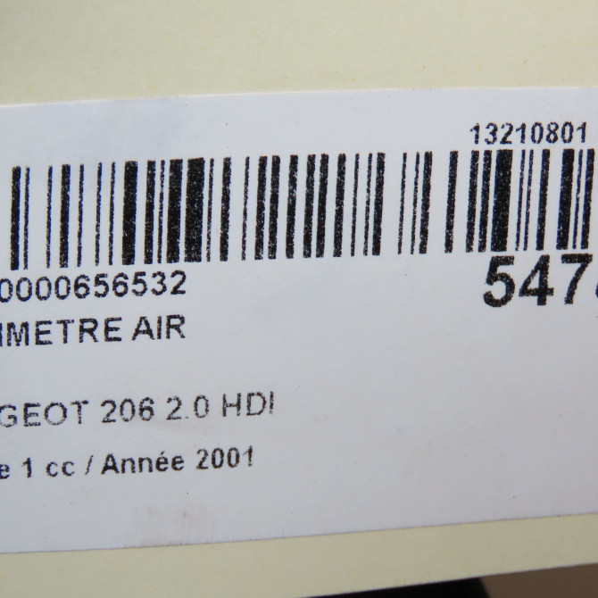 Debimetre air occasion PEUGEOT 206 Phase 1 09-1998->03-2009 2.0 HDI 19208Q 6
