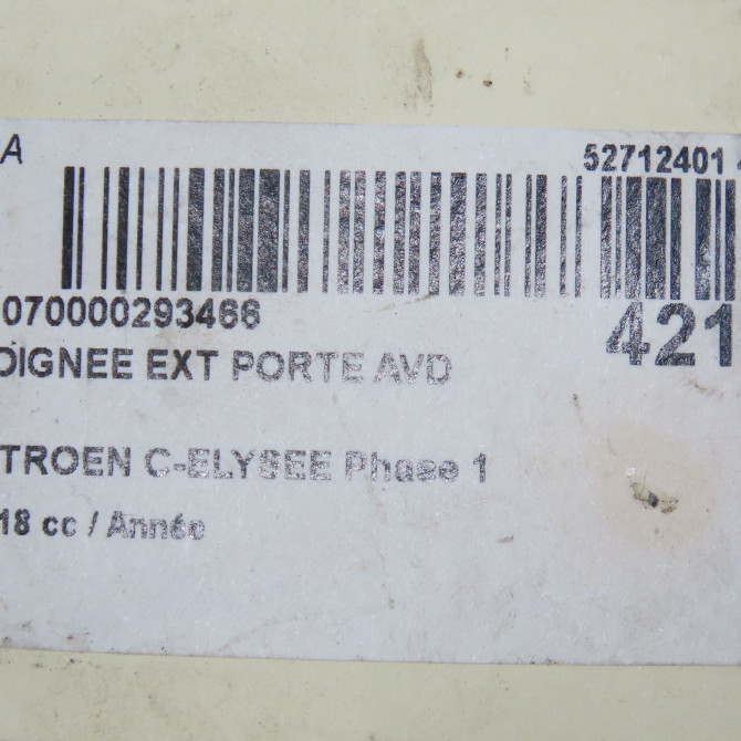 Poignee ext porte avd occasion CITROEN C-ELYSEE Phase 1 06-2012->... 9101LW 4