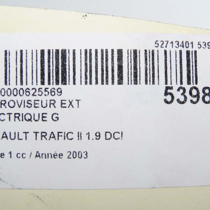 Retroviseur exterieur electrique gauche occasion RENAULT TRAFIC II Phase 1 10-2001->08-2006 1.9 DCI 8v 80ch 7701473245 7