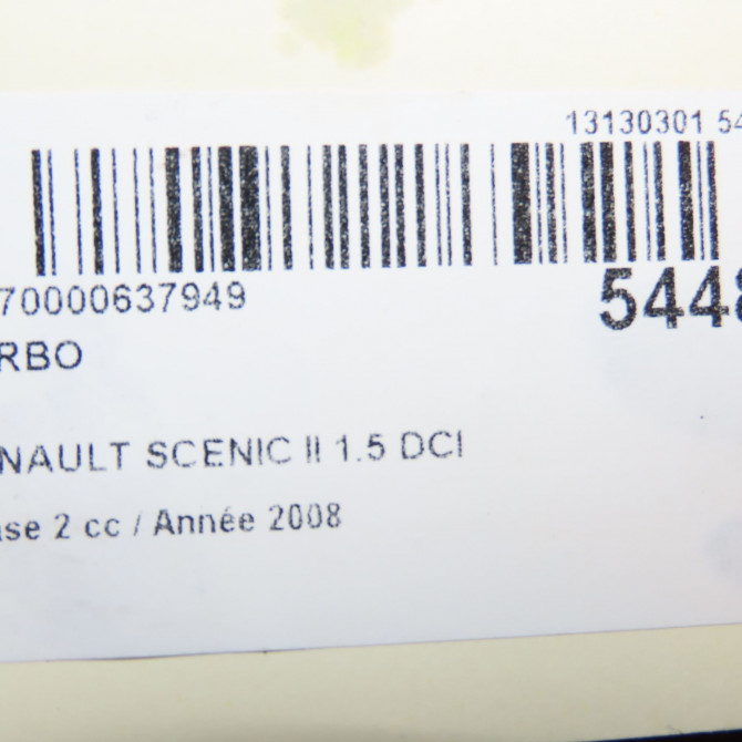 Turbo occasion RENAULT SCENIC II Phase 2 09-2006->04-2009 1.5 DCI 105ch 7701476883 7