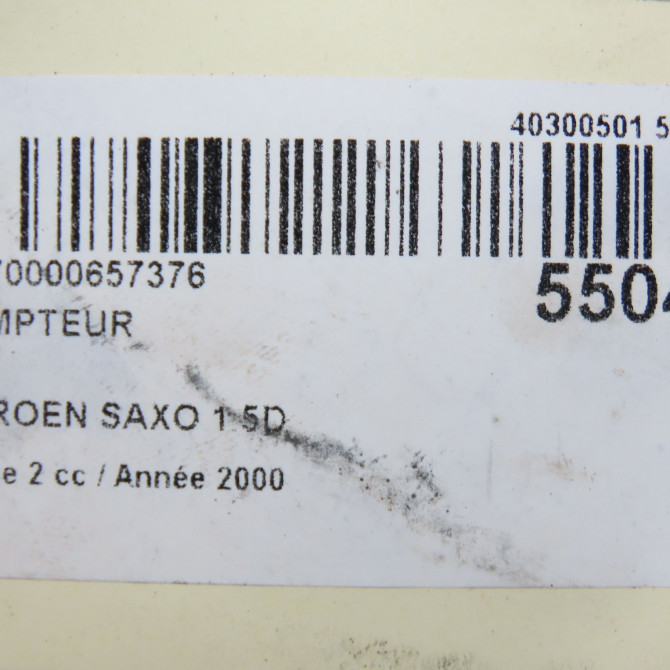 Compteur occasion CITROEN SAXO Phase 2 09-1999->12-2004 1.5D 6104C8 6