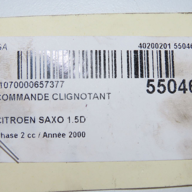 Commande clignotant occasion CITROEN SAXO Phase 2 09-1999->12-2004 1.5D 625361 6