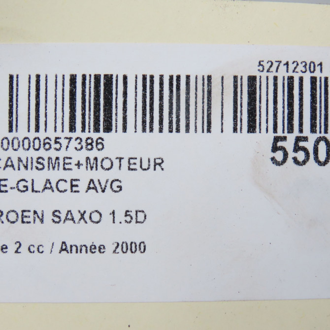 Mecanisme+moteur leve-glace avg occasion CITROEN SAXO Phase 2 09-1999->12-2004 1.5D 9221H1 8