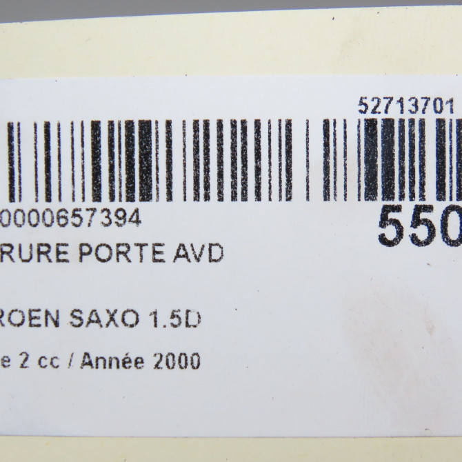 Serrure porte avd occasion CITROEN SAXO Phase 2 09-1999->12-2004 1.5D 913687 5