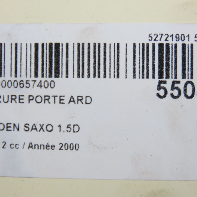 Serrure porte ard occasion CITROEN SAXO Phase 2 09-1999->12-2004 1.5D 913875 5