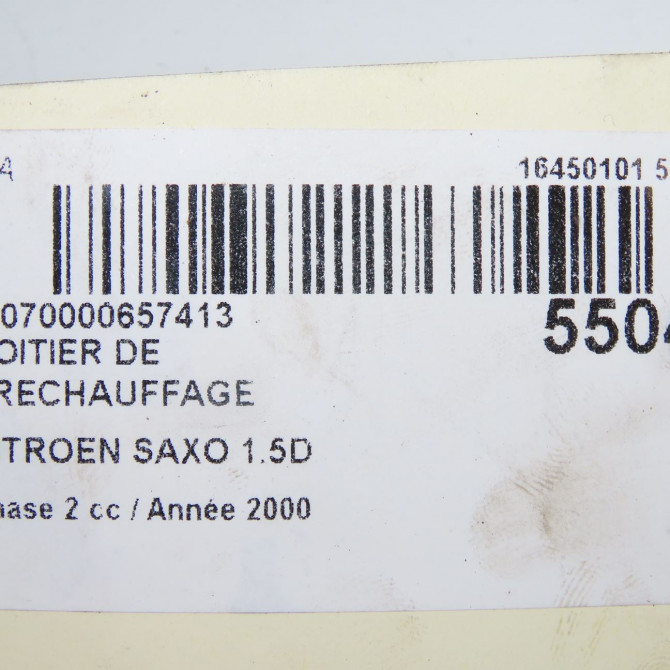 Boitier de préchauffage occasion CITROEN SAXO Phase 2 09-1999->12-2004 1.5D 598127 5