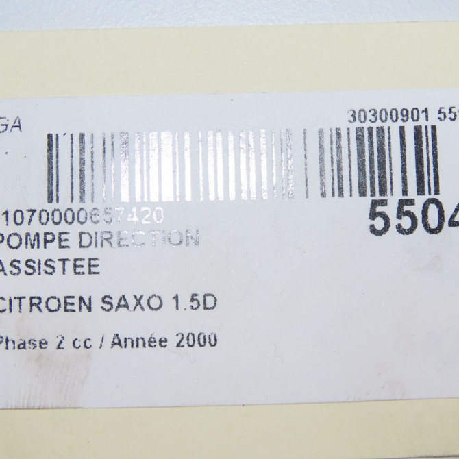 Pompe direction assistee occasion CITROEN SAXO Phase 2 09-1999->12-2004 1.5D 40071E 6