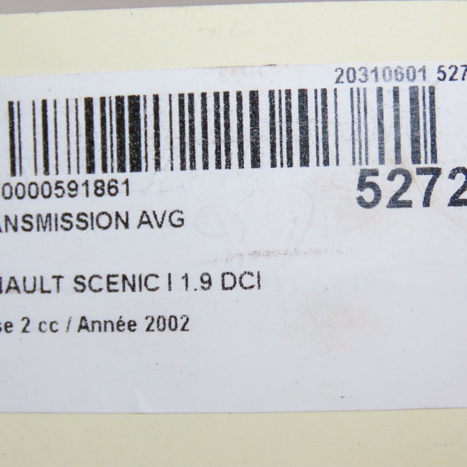 Transmission avant gauche occasion RENAULT SCENIC I Phase 2 08-1999->06-2003 1.9 DCI 100ch 8200064731 6