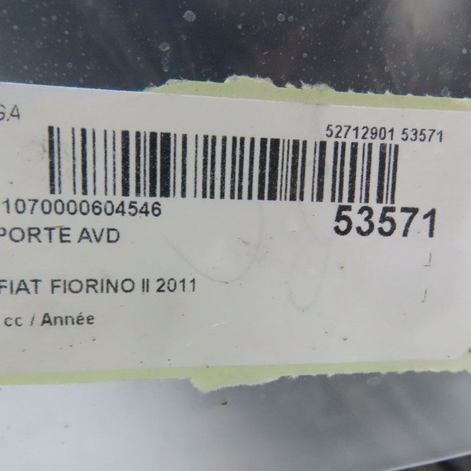 Porte avant droite occasion FIAT FIORINO III Phase 1 01-2008->... 1.3 MULTIJET 16v 95ch 1396510080 7