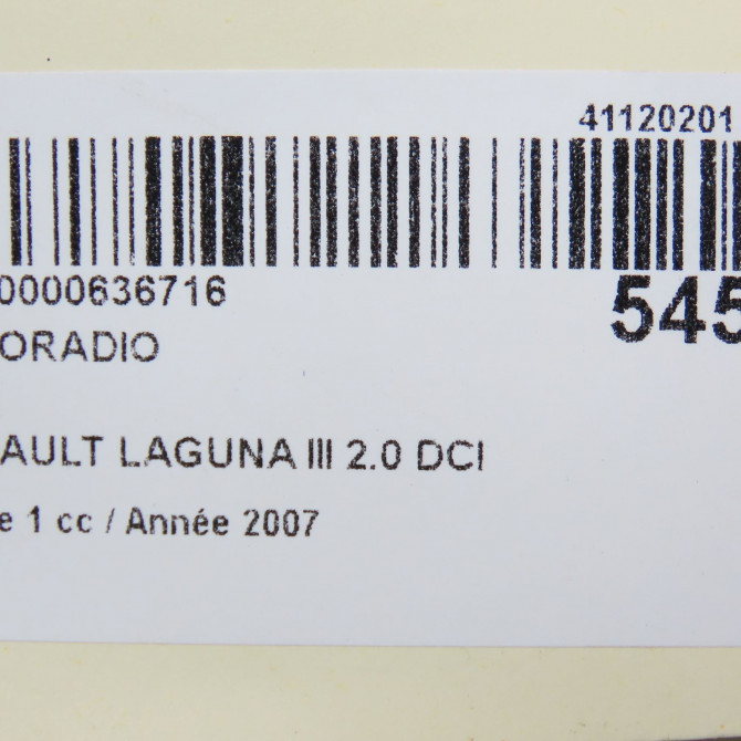 Autoradio occasion RENAULT LAGUNA III Phase 1 10-2007->10-2010 2.0 DCI 150ch 281150013R 6
