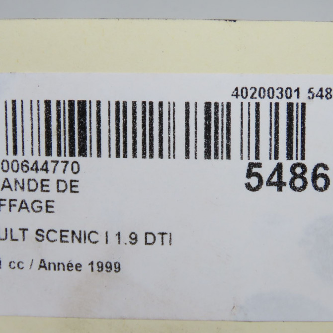 Commande de chauffage occasion RENAULT SCENIC I Phase 1 09-1996->08-1999 1.9 DTI 100ch 7701047440 6