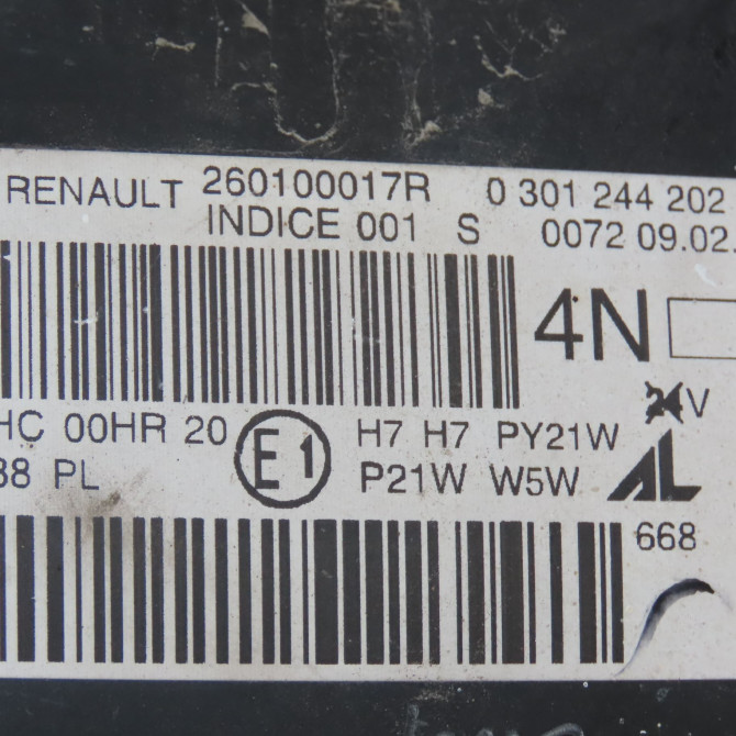Phare droit occasion RENAULT MEGANE III Phase 1 04-1995->04-1999 1.5 DCI 85ch 260105680R 5