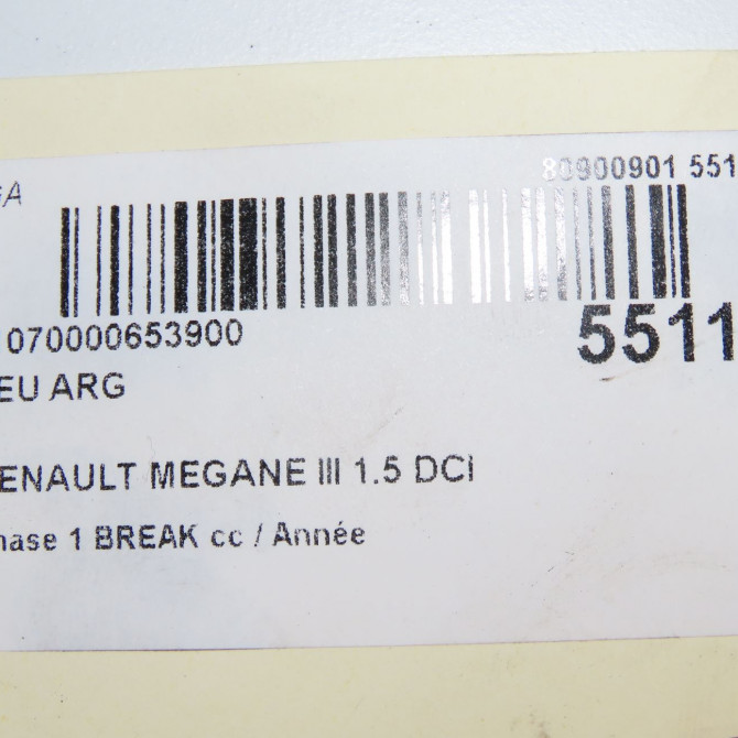 Feu arrière gauche occasion RENAULT MEGANE III Phase 1 04-1995->04-1999 1.5 DCI 85ch 265550010R 5