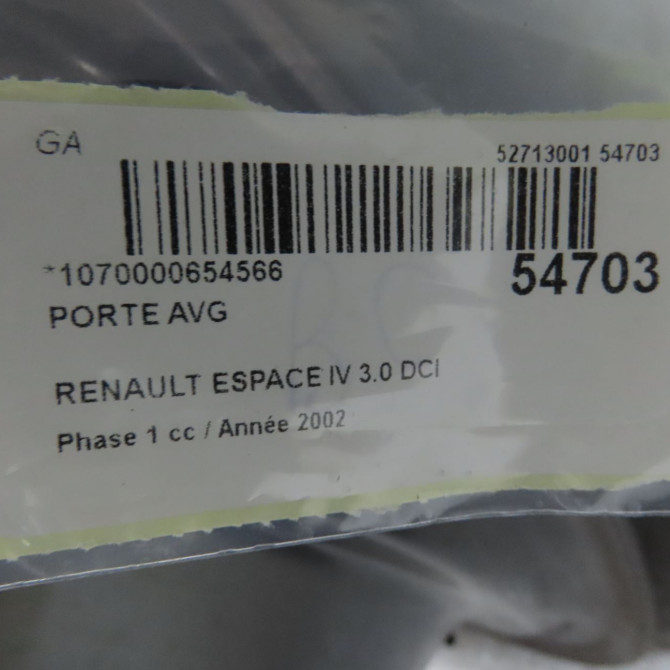 Porte avant gauche occasion RENAULT ESPACE IV Phase 1 09-2002->03-2006 3.0 DCI 7751473077 8