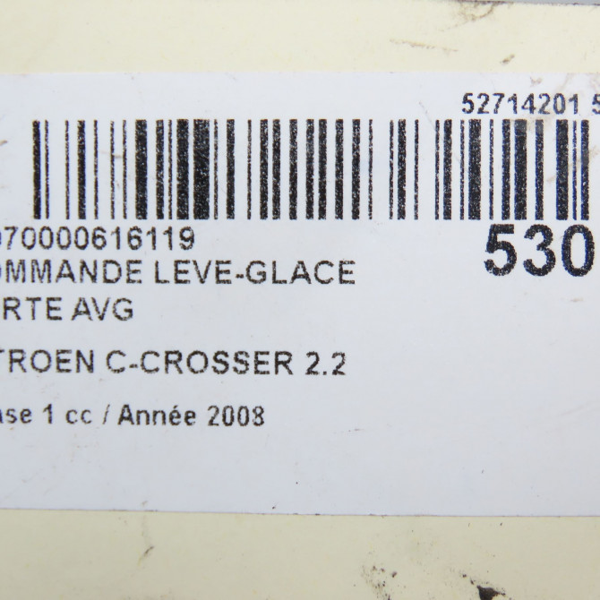 Commande lève-glace porte avant gauche occasion CITROEN C-CROSSER Phase 1 04-1995->04-1999 2.2 HDI 160ch 6590X0 6