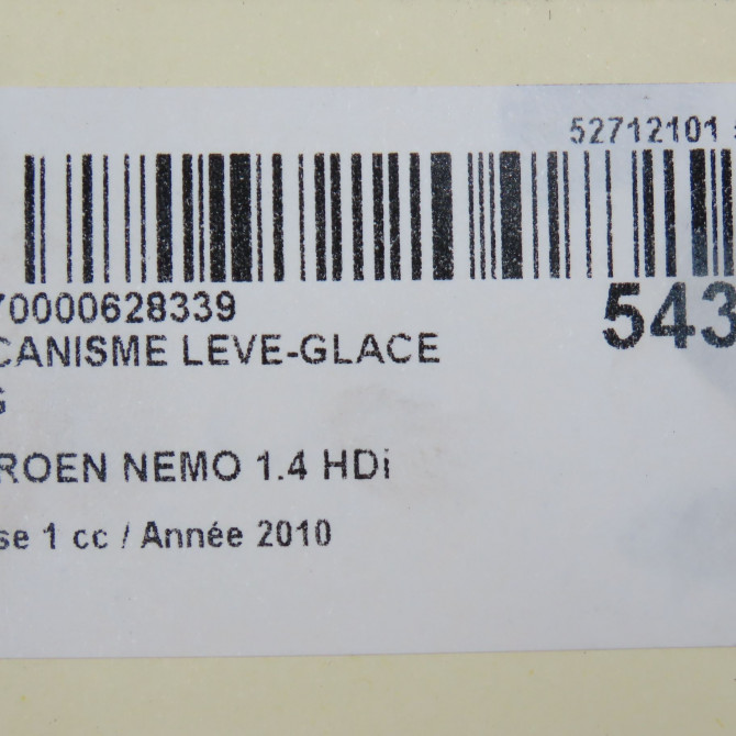 Mécanisme lève-glace avant gauche occasion CITROEN NEMO Phase 1 09-2008->... 1.4 HDi 1671331480 5