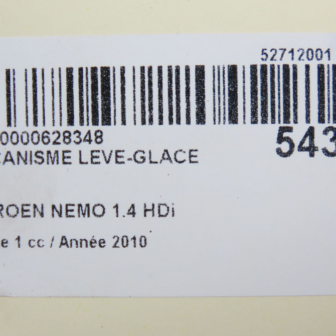 Mécanisme lève-glace avant droit occasion CITROEN NEMO Phase 1 09-2008->... 1.4 HDi 1685336880 5