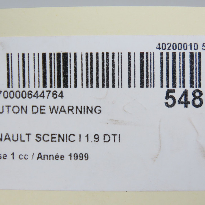 Bouton de warning occasion RENAULT SCENIC I Phase 1 09-1996->08-1999 1.9 DTI 100ch 7700435536 4