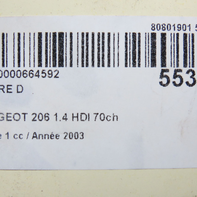 Phare droit occasion PEUGEOT 206 Phase 1 09-1998->03-2009 1.4 HDI 70ch 6205S7 6
