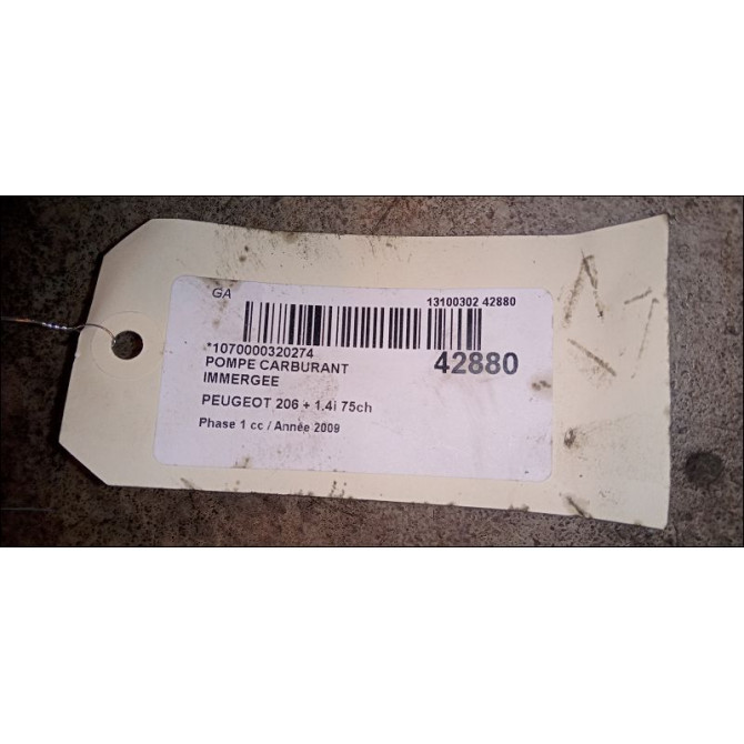 Pompe à carburant immergée occasion PEUGEOT 206 + Phase 1 03-2009->05-2013 1.4i 75ch 1525Y1 4
